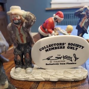 13 vintage Emmett kelly jr collectible hobo clown porcelain figurines.